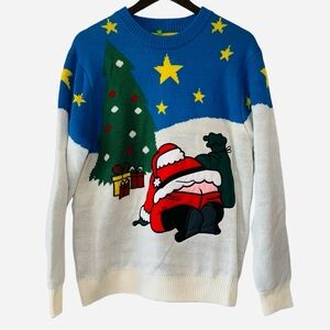 Costume Agent Santa Butt Crack Ugly Christmas Sweater Funny Holiday Party Sz L